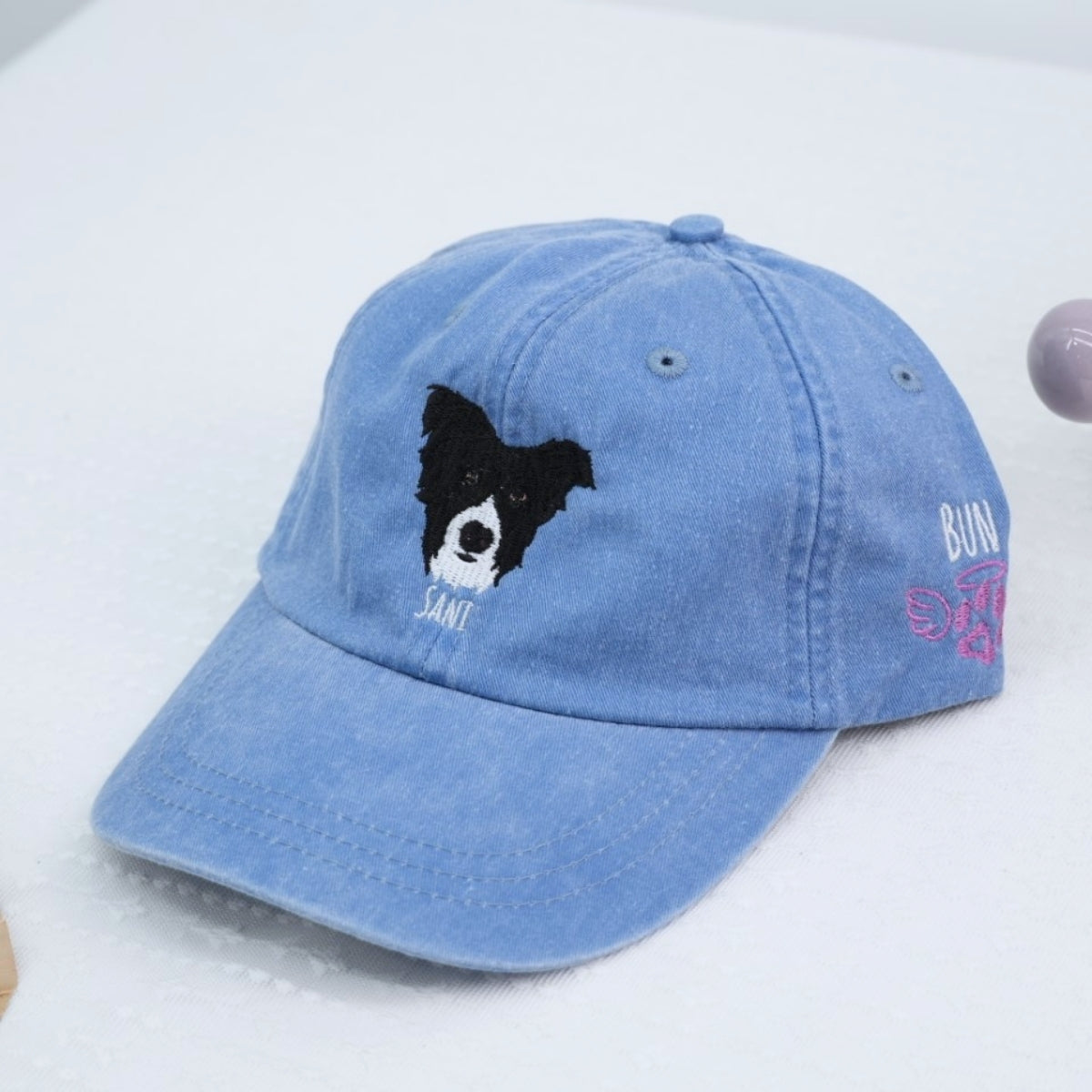 Dog Portrait Custom Embroidered Cap - Personalized Pet Accessory - Dog Owner Gift