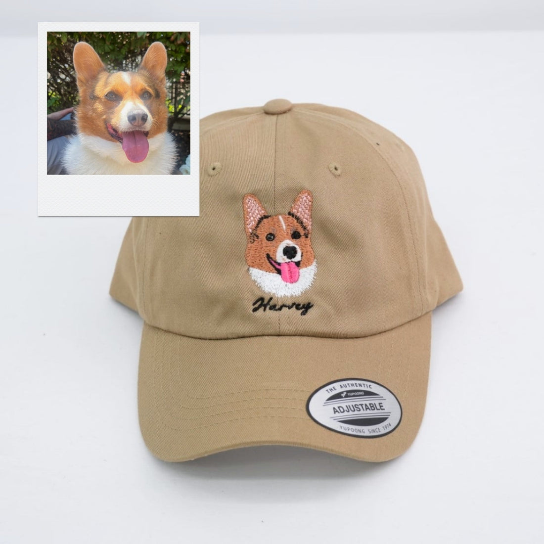Dog Photo Custom Embroidered Cap - Personalized Pet Portrait - Dog Name Accessory - Dog Parent Gift