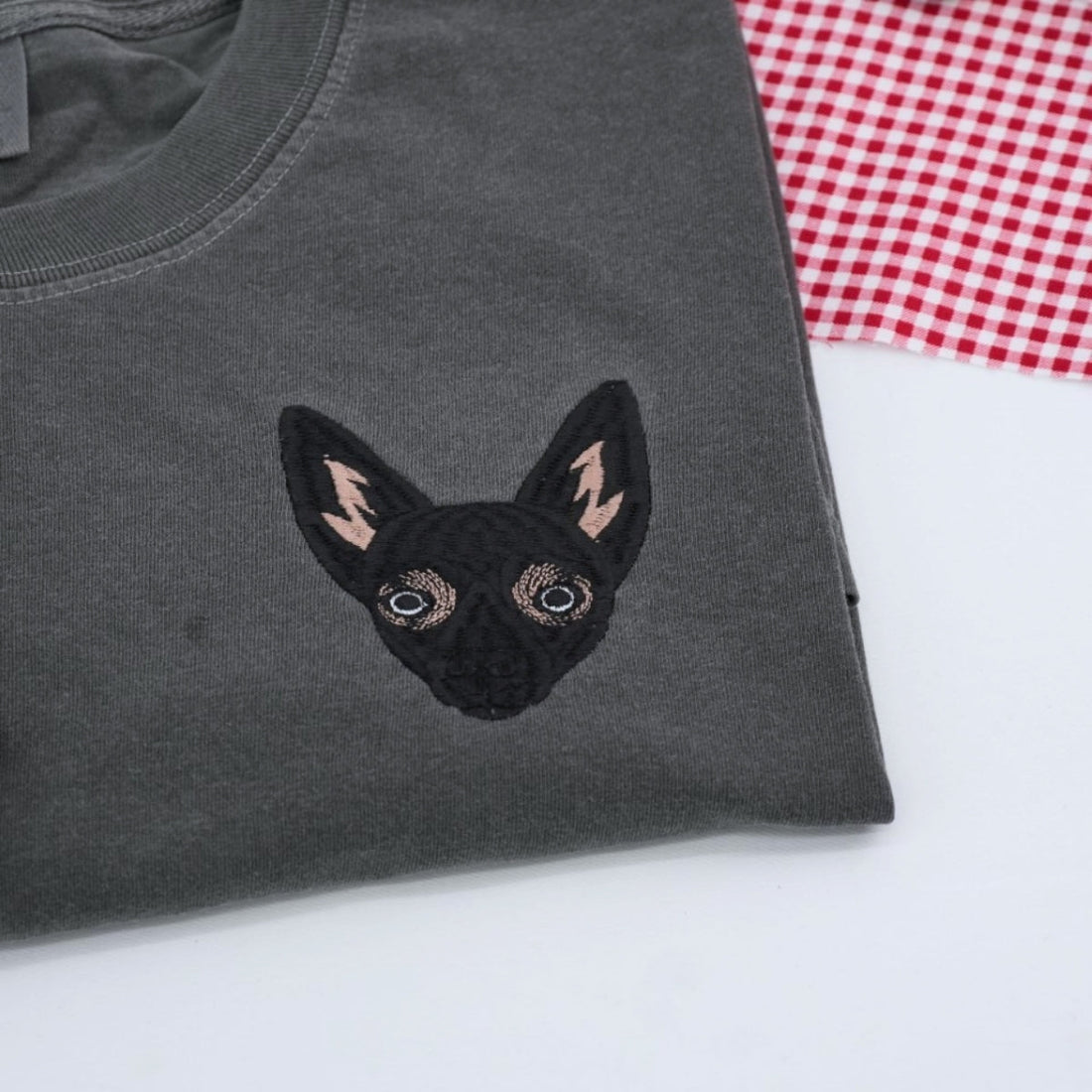 Dog Picture Custom Embroidered T-Shirt - Personalized Pet Photo Portrait - Dog Lover Gift