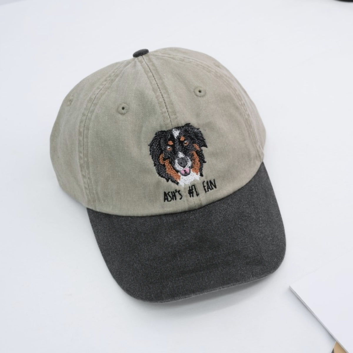 Dog Portrait Custom Embroidered Cap - Personalized Pet Accessory - Dog MomDad Gift