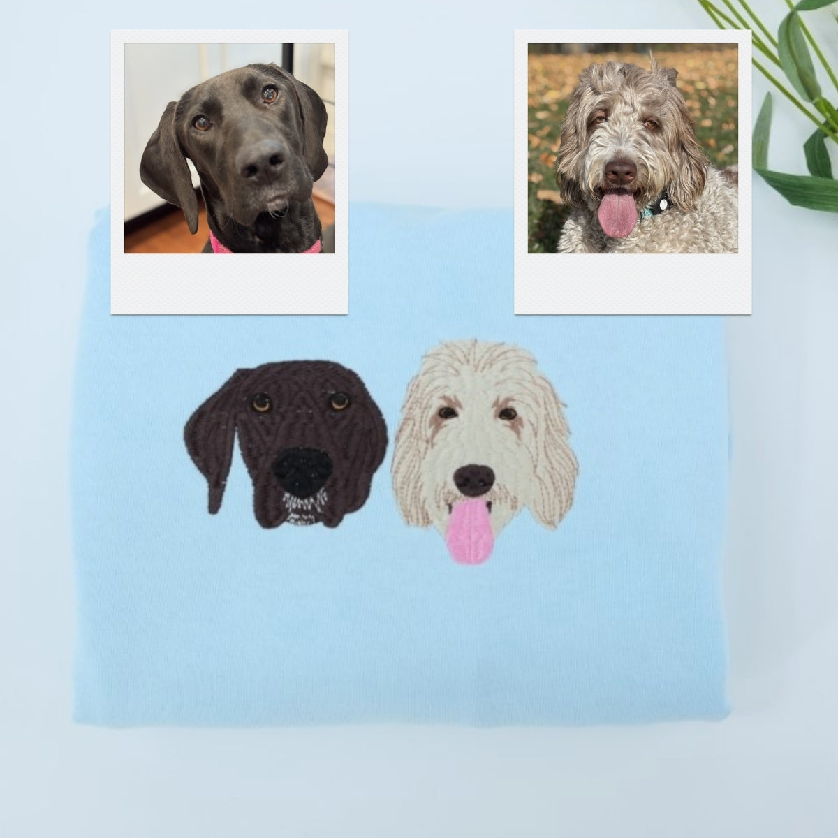 Dog Portrait Custom Embroidered Hoodie - Personalized Dog Face - Dog MomDad Gift - Names & Paw Print