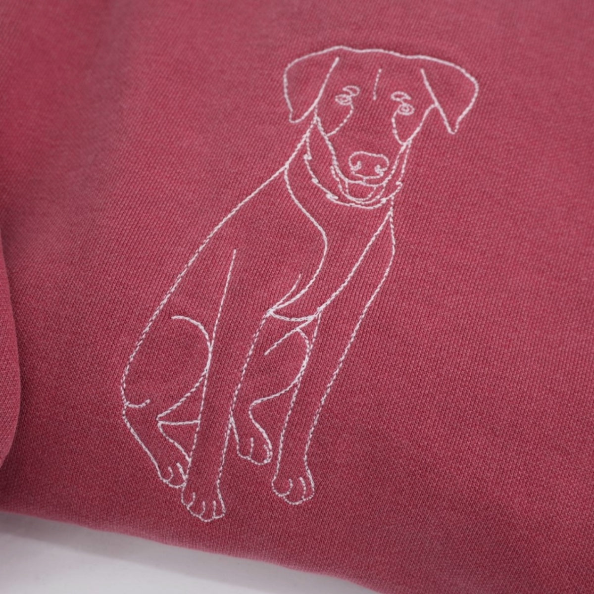 Custom Dog Portrait Embroidered Hoodie - Personalized Pet Outline Sweatshirt - Dog Lover Gift