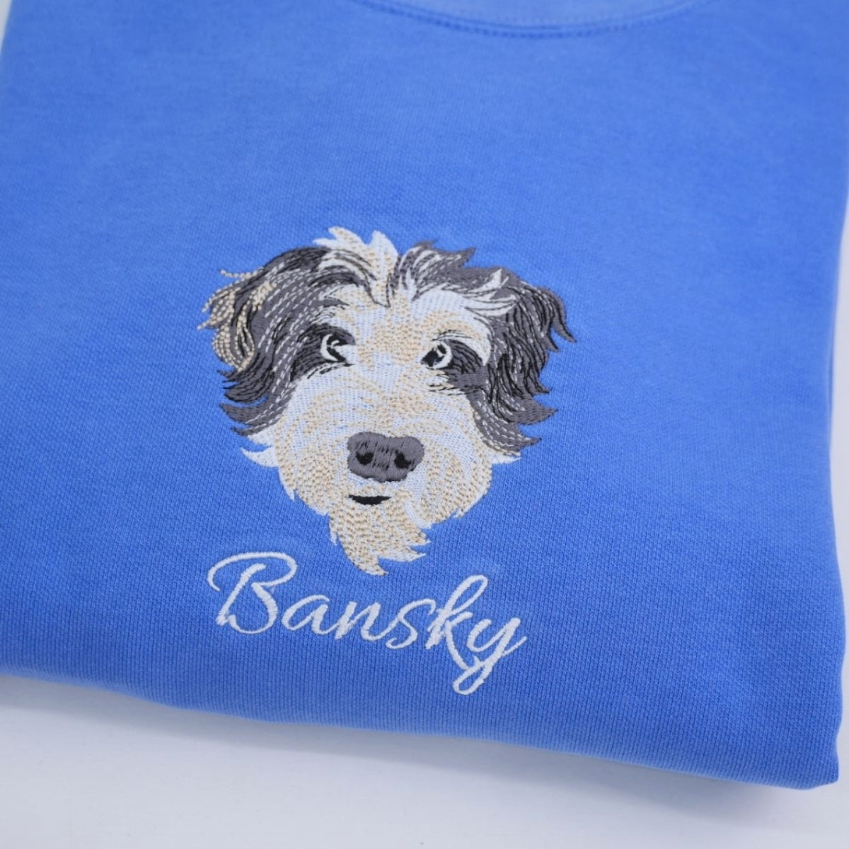 Custom Dog Portrait Embroidered Sweatshirt - Personalized Multi-Pet Names - Dog Mom Gift