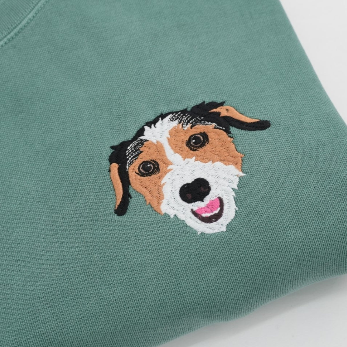 Custom Dog Portrait Embroidered Hoodie - Personalized Pet Face Sweatshirt - Dog Mom & Dad Gift