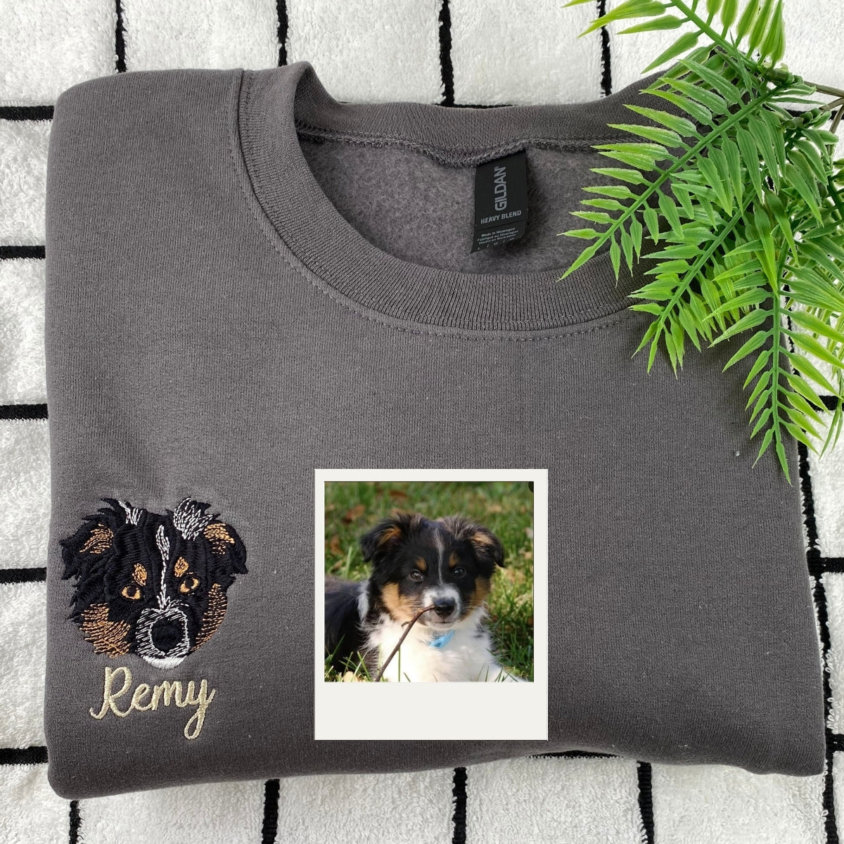 Custom Dog Portrait Embroidered Hoodie - Personalized Pet Embroidery Sweatshirt - Dog Lover Gift