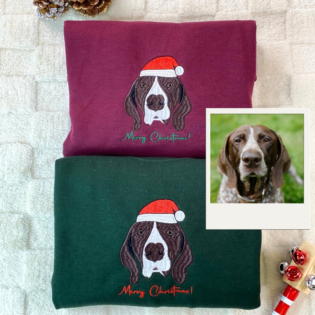Custom Dog Portrait Embroidered Hoodie - Personalized Pet Embroidery Sweatshirt - Dog Lover Gift