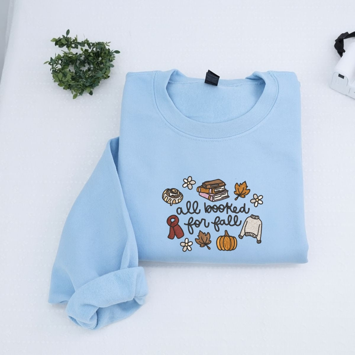 Custom Embroidered 'All Booked for Fall' Hoodie - Cozy Autumn Reading Sweatshirt - Bookish Gift