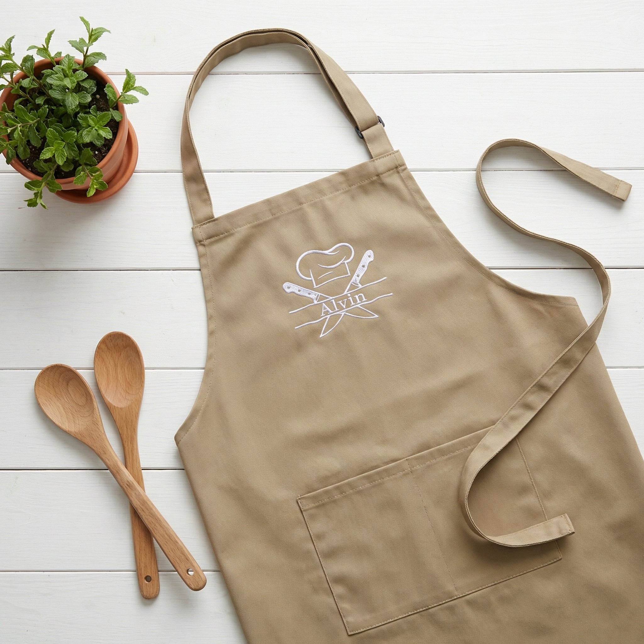 Custom Embroidered Apron - Personalized Kitchen, Workshop & Bartender Gift