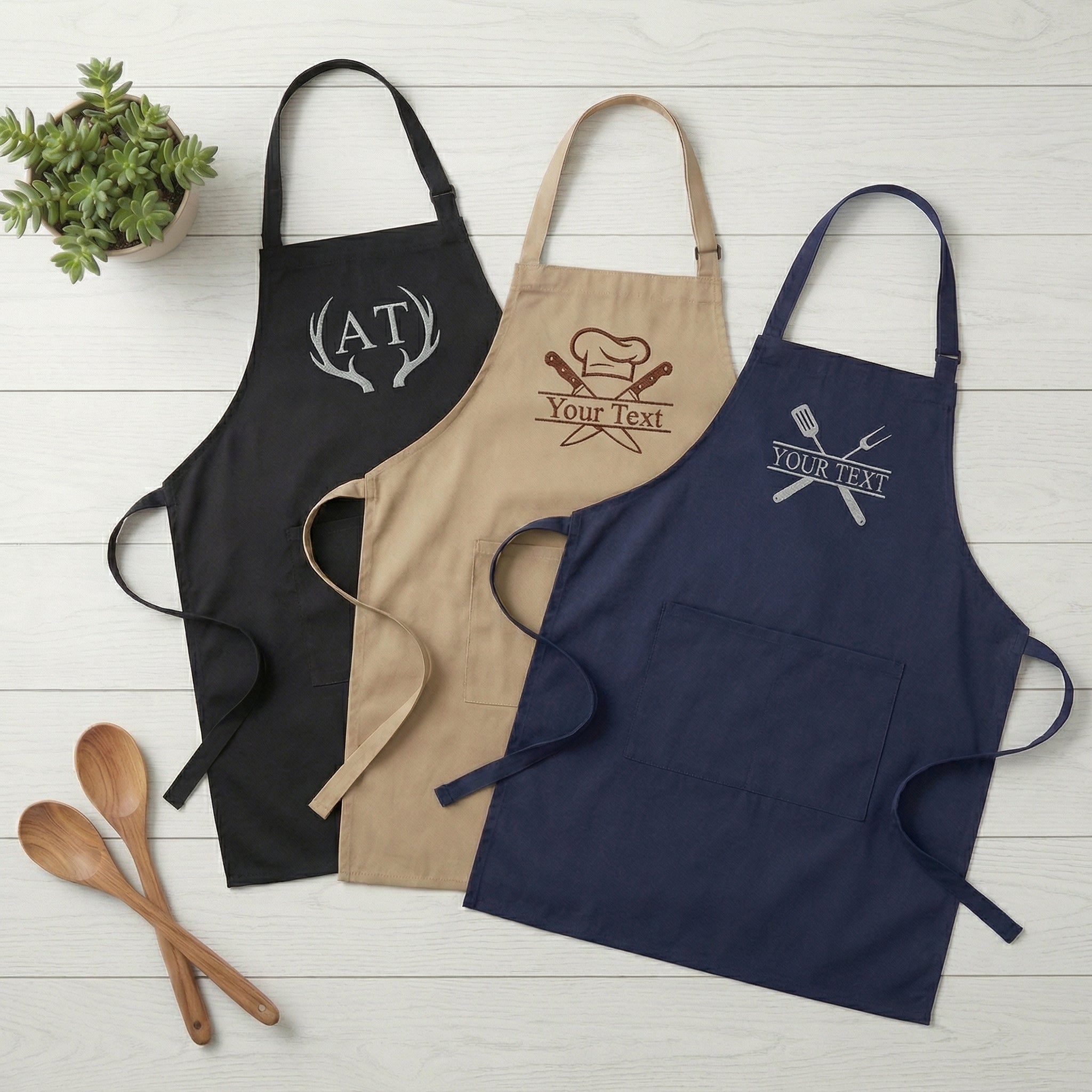 Custom Embroidered Apron with Name - Personalized Cooking & Craft Lover Gift
