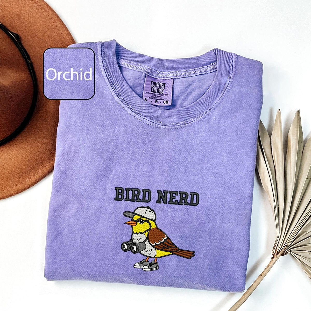 Bird Nerd Custom Embroidered T-Shirt - Funny Bird Watcher Gift for Bird Lovers