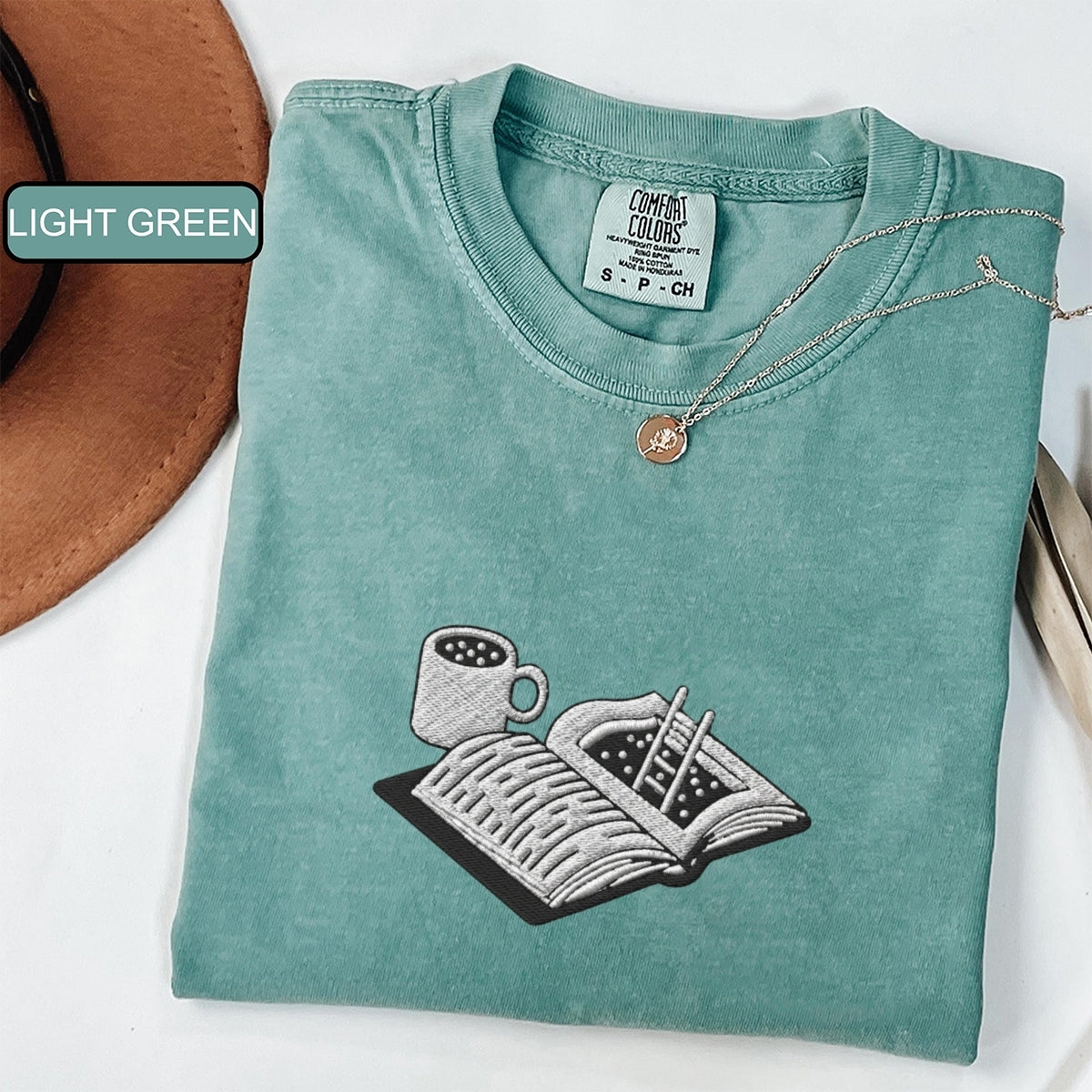Bookworm Custom Embroidered T-Shirt - Cozy Book Lover Gift, Bookish Outfit
