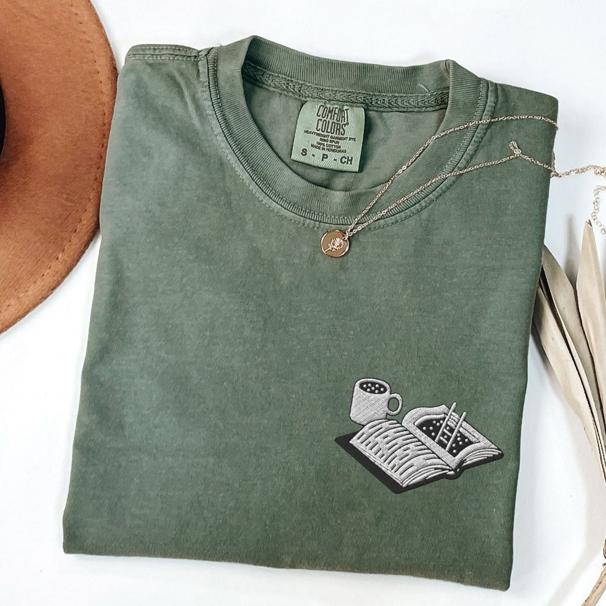 Bookworm Custom Embroidered T-Shirt - Cozy Book Lover Gift, Bookish Outfit