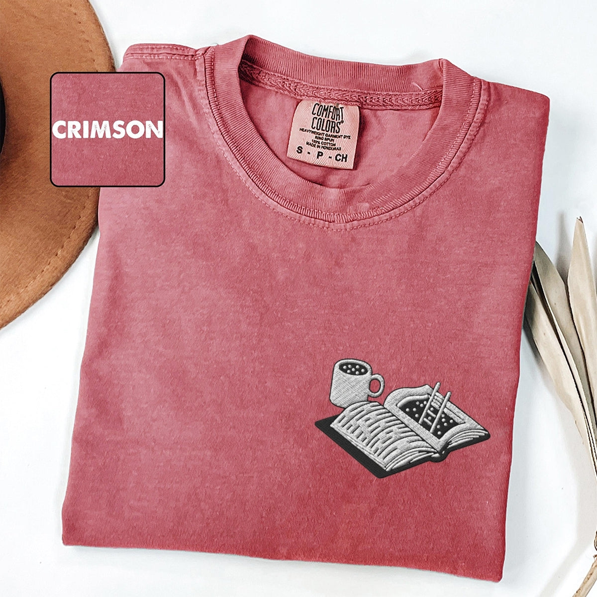 Bookworm Custom Embroidered T-Shirt - Cozy Book Lover Gift, Bookish Outfit