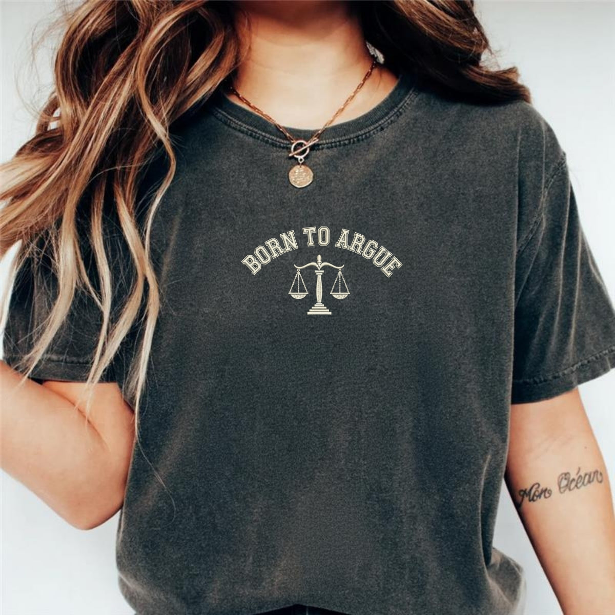 Born To Argue Custom Embroidered T-Shirt - Funny Lawyer Gift for Law Students