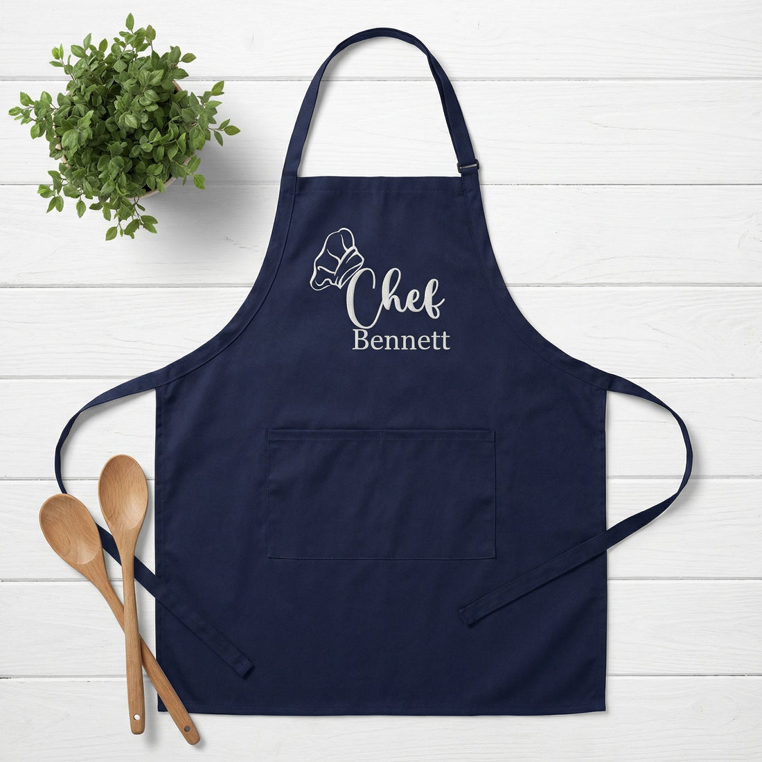 Chef Apron Custom Embroidered with Name - Personalized Kitchen Gift