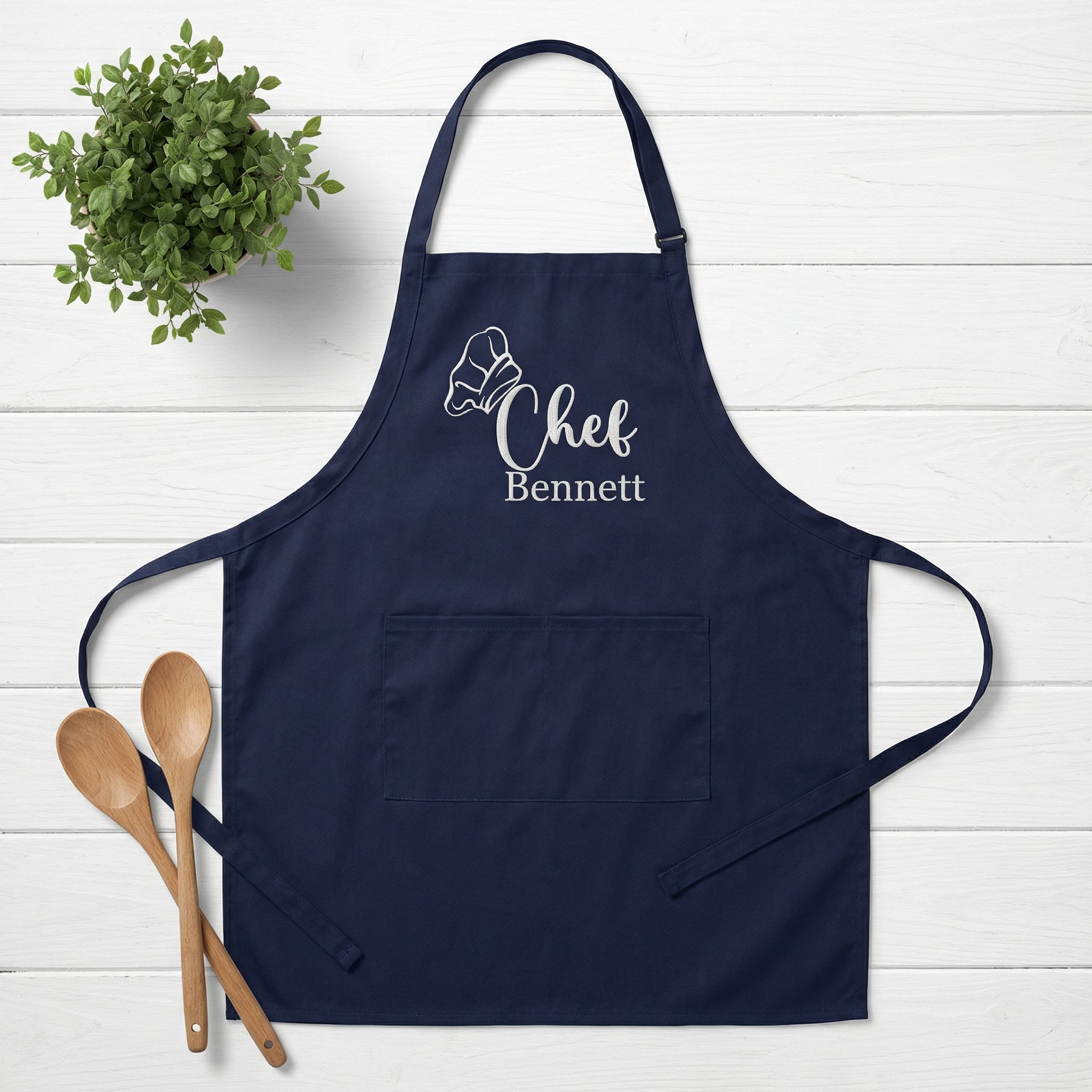 Chef Apron Custom Embroidered with Name - Personalized Kitchen Gift