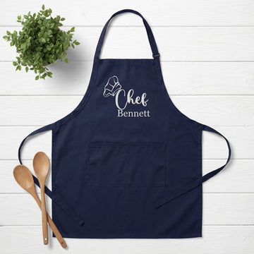 Chef Apron Custom Embroidered with Name - Personalized Kitchen Gift