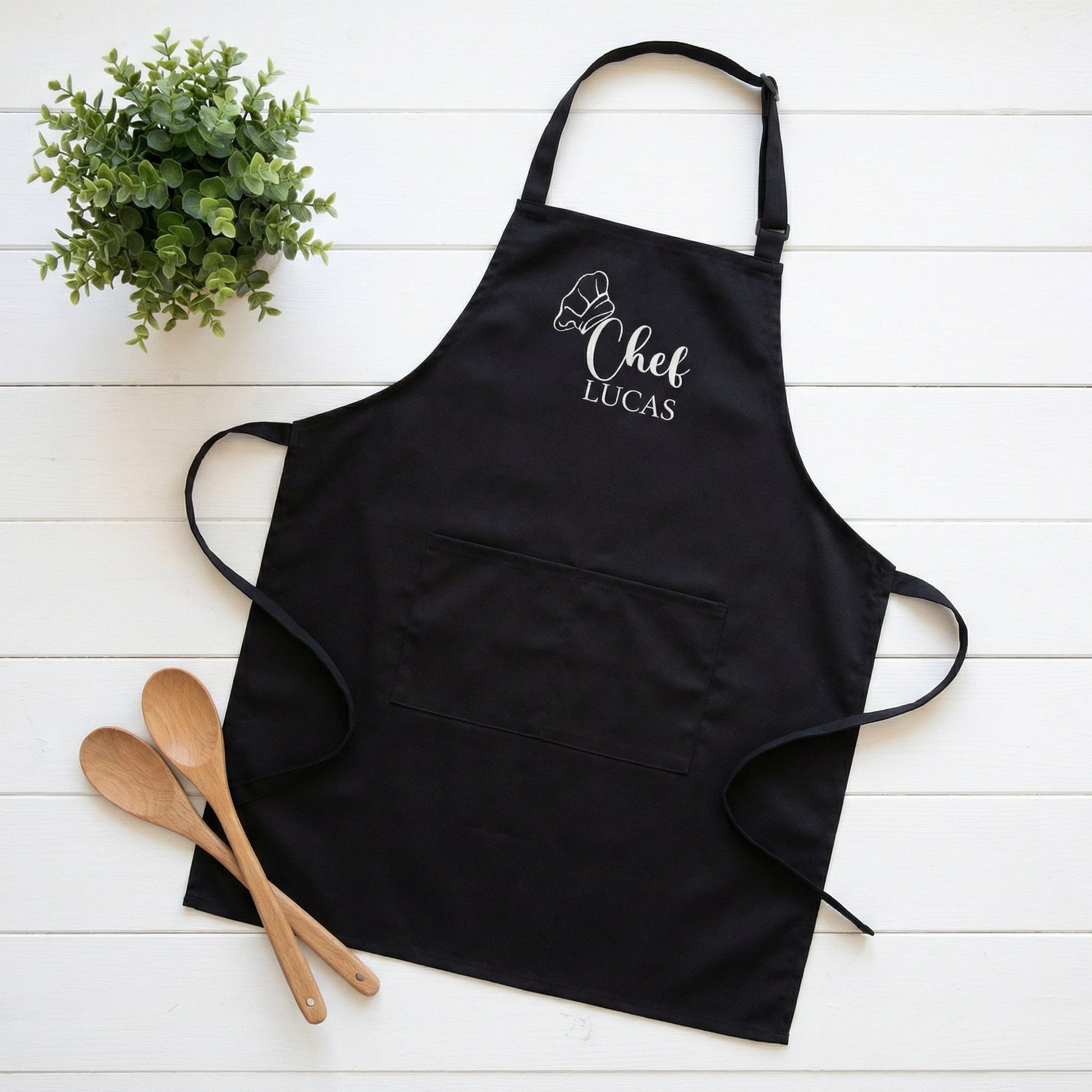 Chef Apron Custom Embroidered with Name - Personalized Kitchen Gift