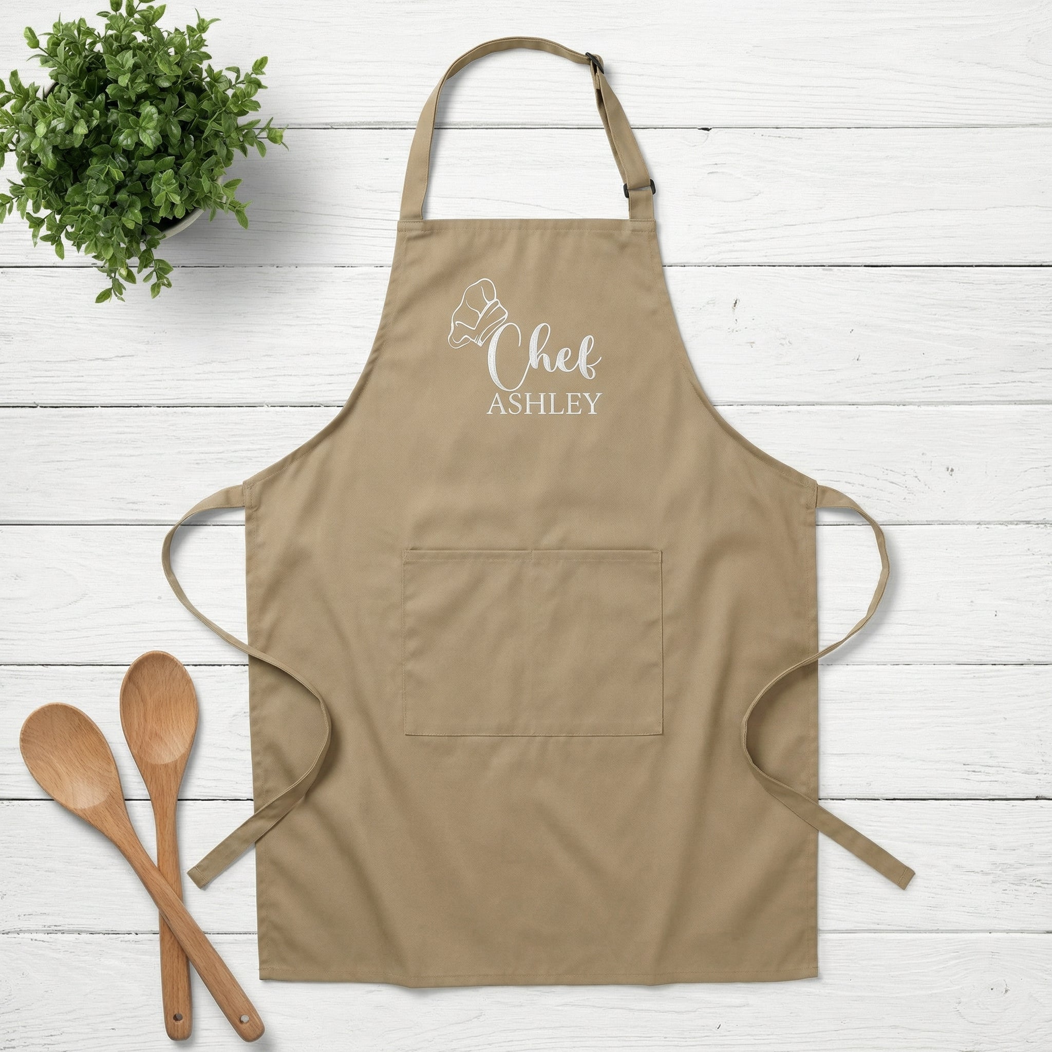 Chef Apron Custom Embroidered with Name - Personalized Kitchen Gift