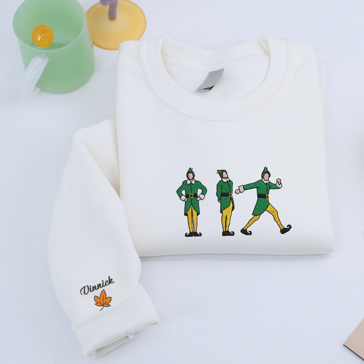Christmas Elf Custom Embroidered Hoodie - Funny Holiday Sweatshirt Gift