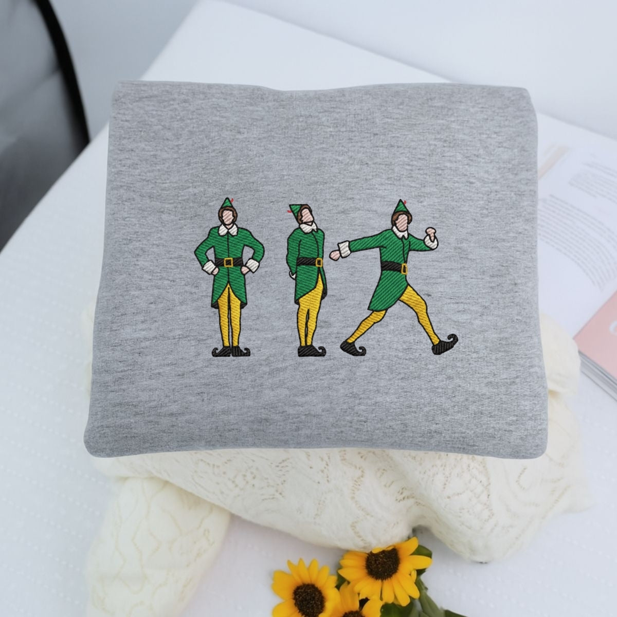 Christmas Elf Custom Embroidered Hoodie - Funny Holiday Sweatshirt Gift