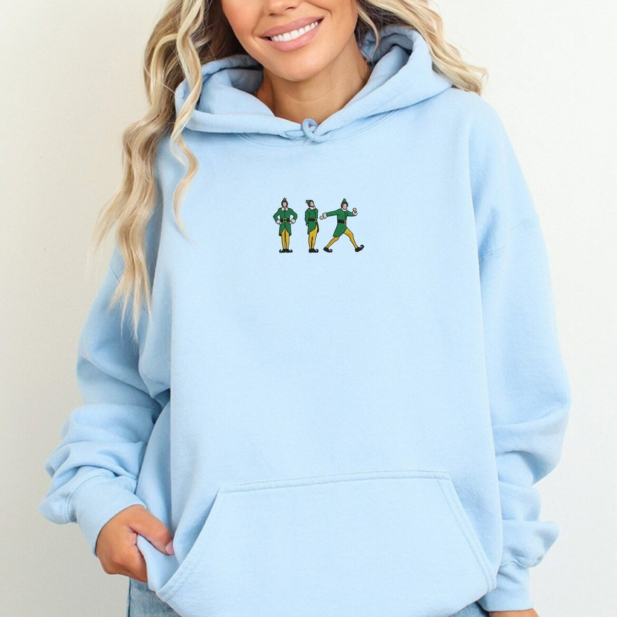 Christmas Elf Custom Embroidered Hoodie - Funny Holiday Sweatshirt Gift
