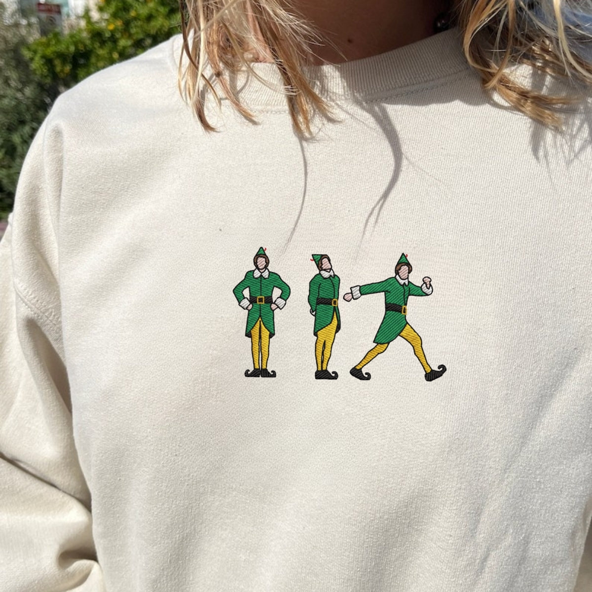 Christmas Elf Custom Embroidered Hoodie - Funny Holiday Sweatshirt Gift