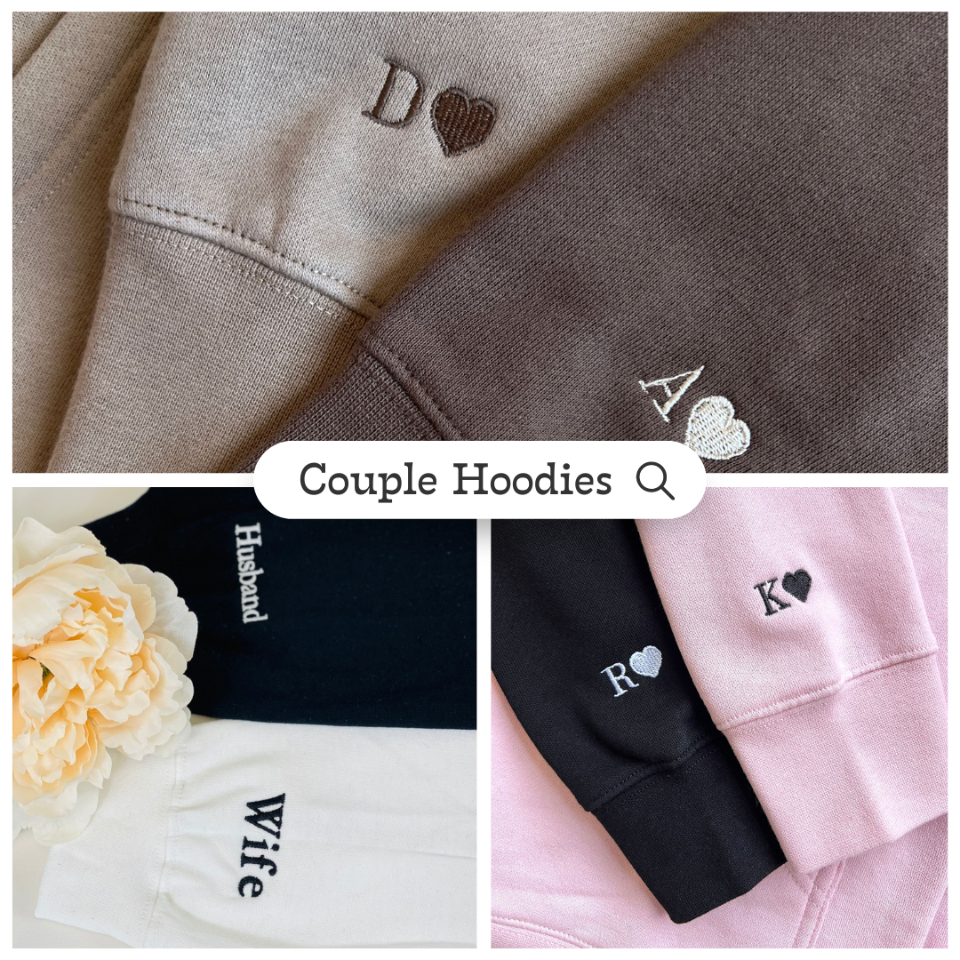 Couple Portrait Custom Embroidered Sweatshirt - Personalized Photo Hoodie, Memorable Gift Idea