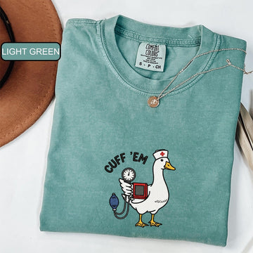 Nurse Practitioner Custom Embroidered T-Shirt - Funny Goose Nurse Tee, Personalized Gift