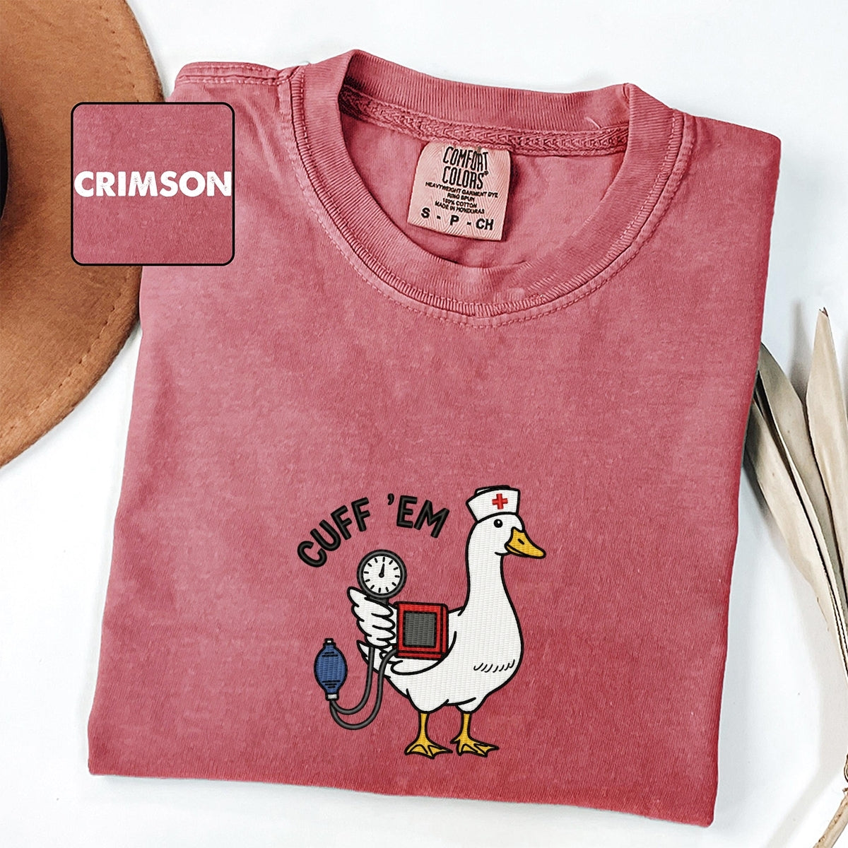 Nurse Practitioner Custom Embroidered T-Shirt - Funny Goose Nurse Tee, Personalized Gift
