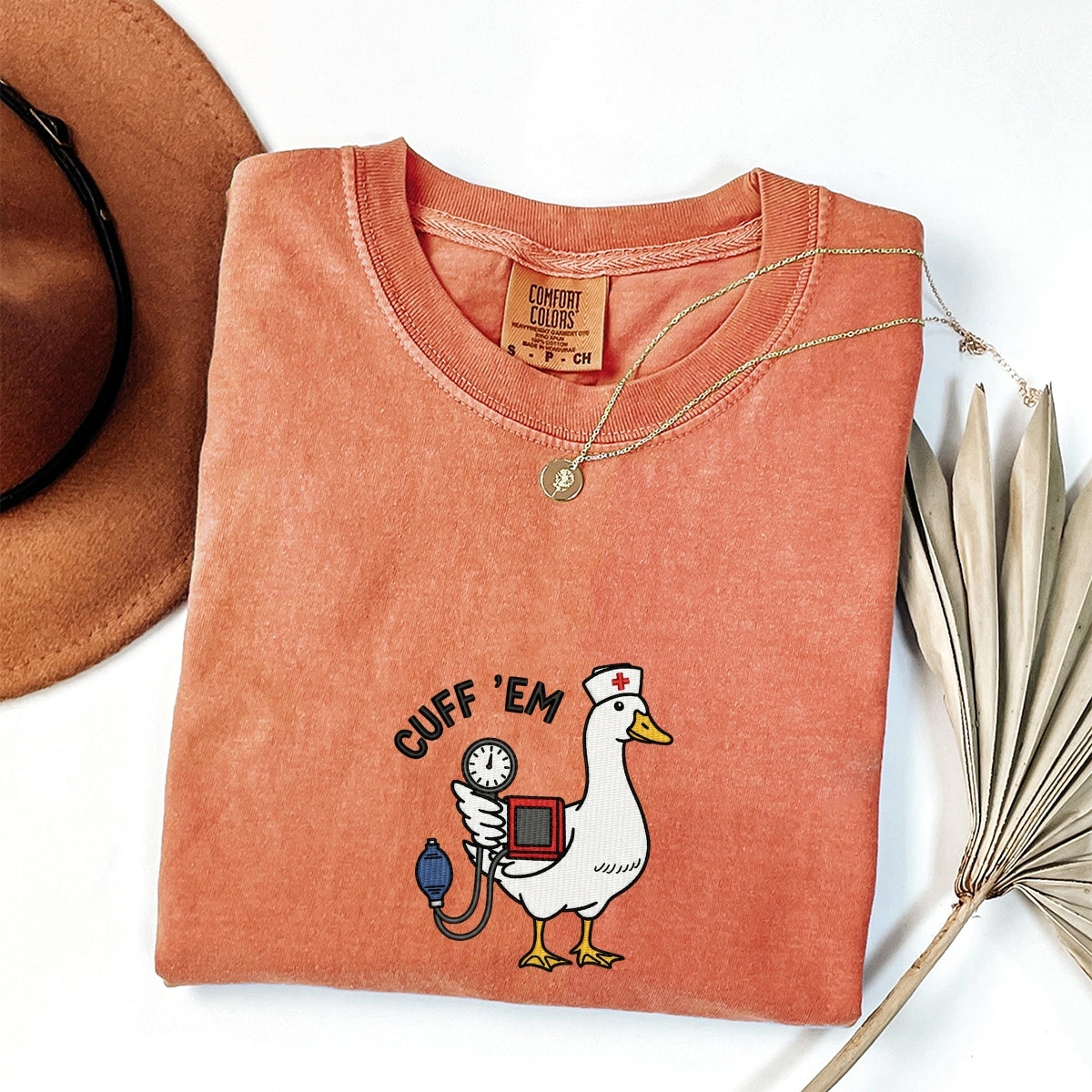 Nurse Practitioner Custom Embroidered T-Shirt - Funny Goose Nurse Tee, Personalized Gift