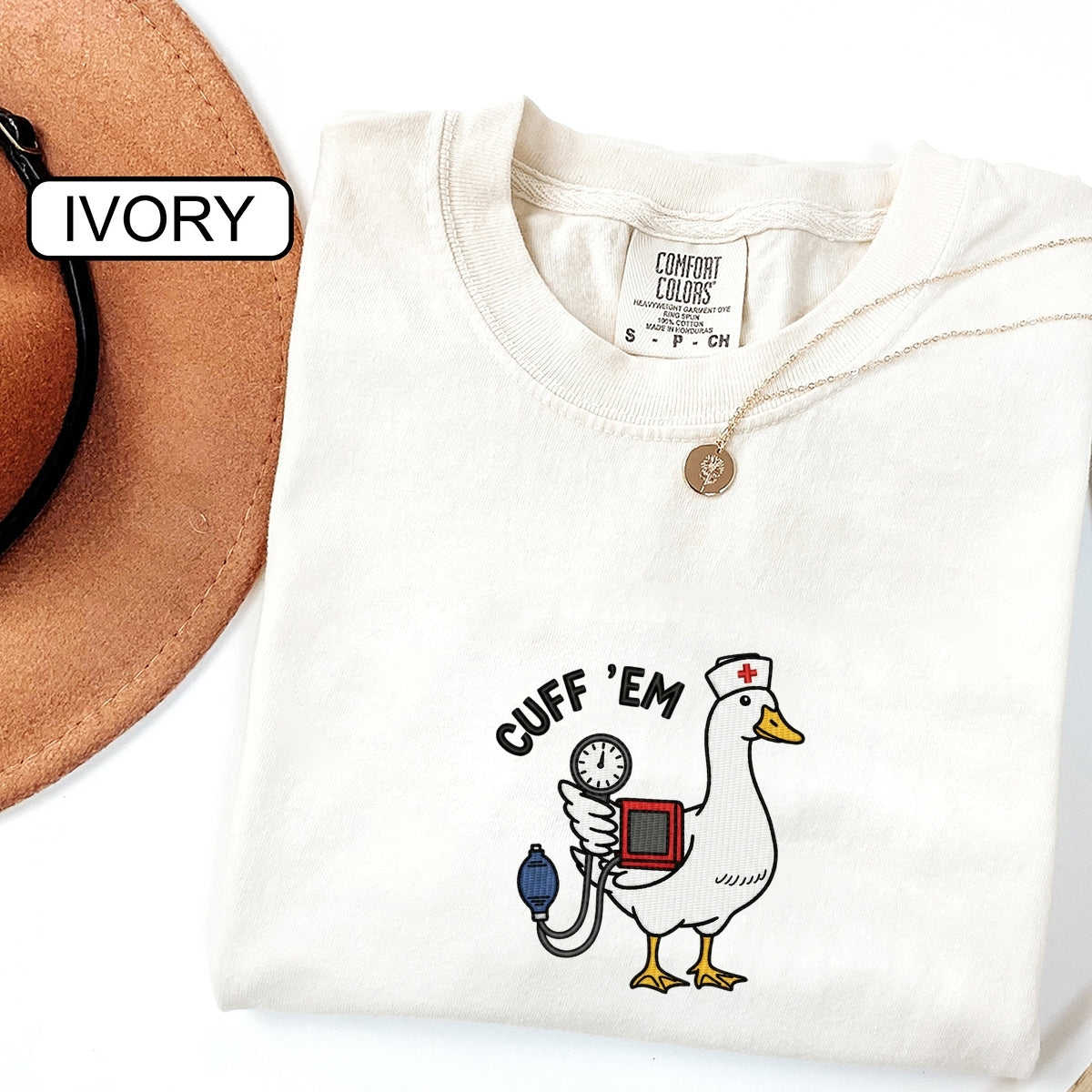 Nurse Practitioner Custom Embroidered T-Shirt - Funny Goose Nurse Tee, Personalized Gift