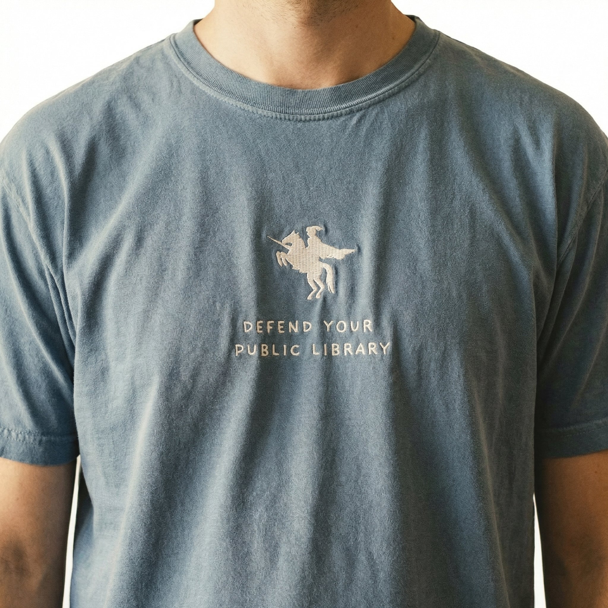 Defend Public Library Custom Embroidered T-Shirt - Personalized Librarian Gift