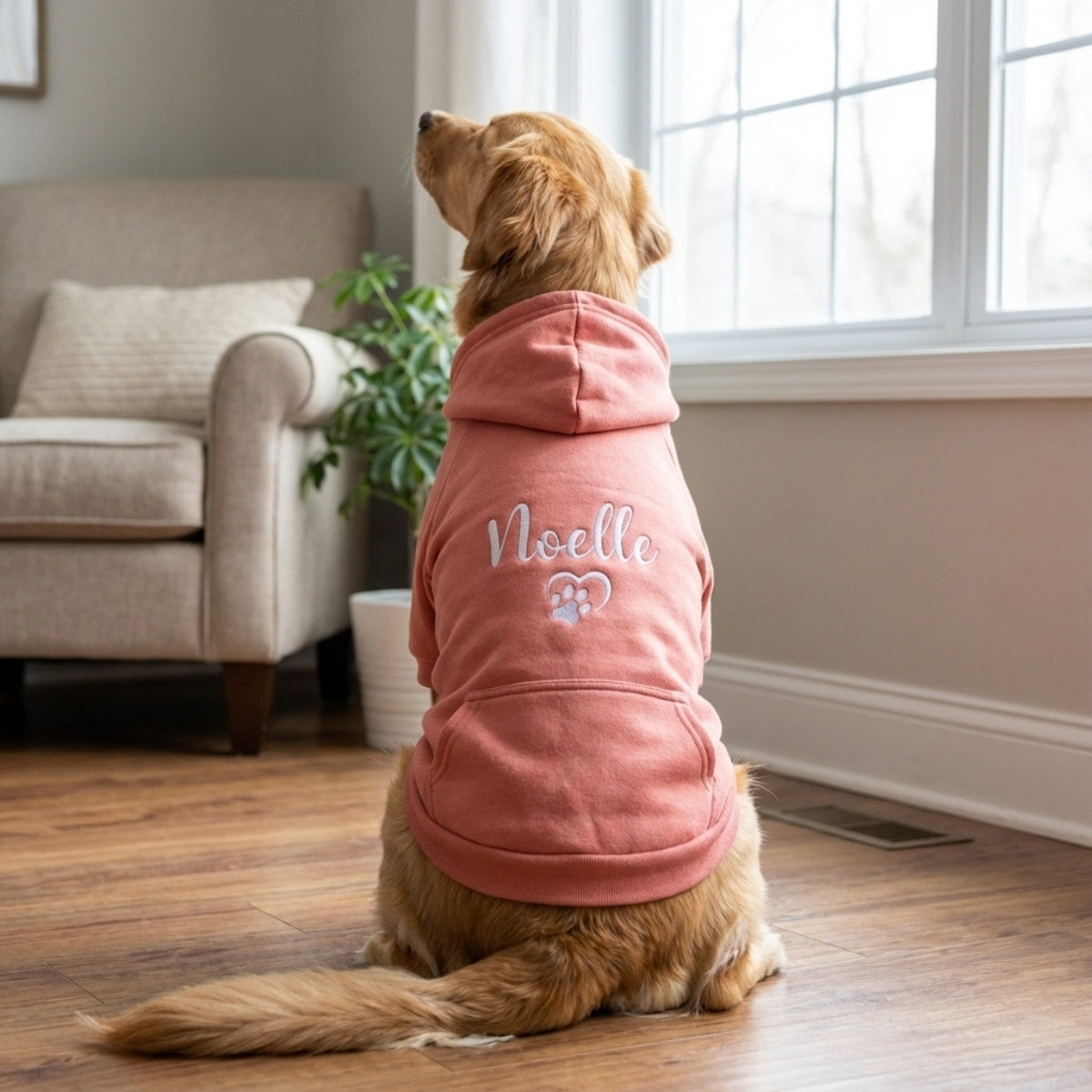 Dog Name Custom Embroidered Hoodie - Personalized Pet Apparel, Sports Hoodie