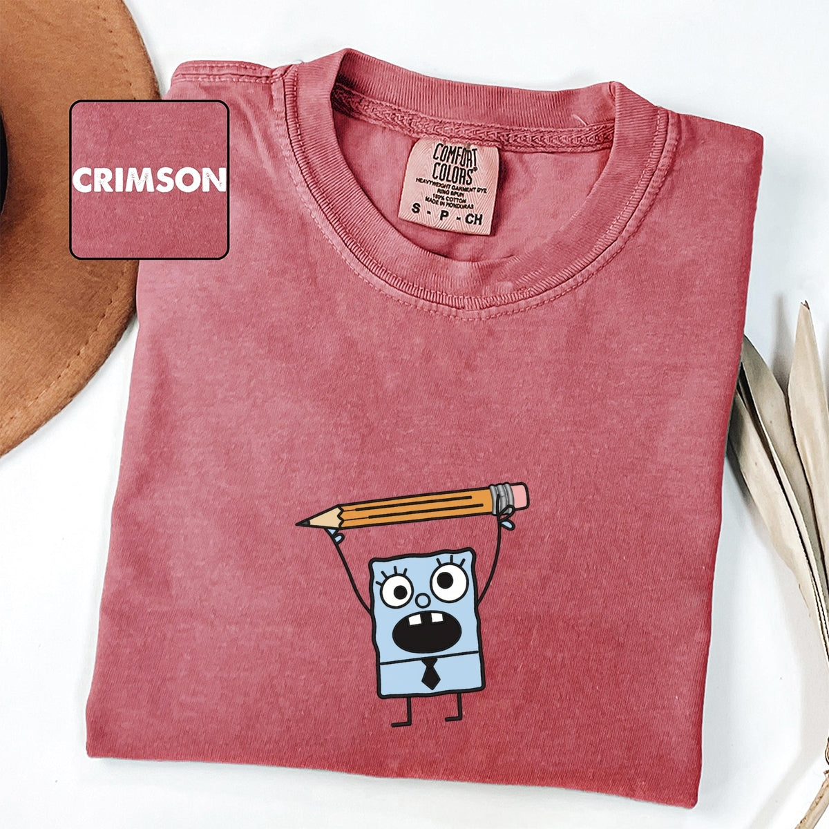 Doodle Pencil Custom Embroidered T-Shirt - Funny Artist Tee, Gift for Designers