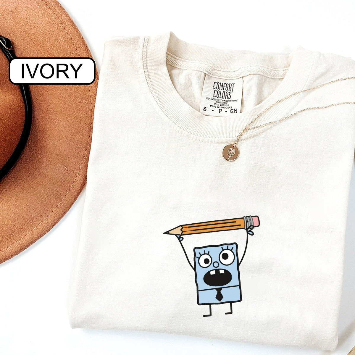 Doodle Pencil Custom Embroidered T-Shirt - Funny Artist Tee, Gift for Designers