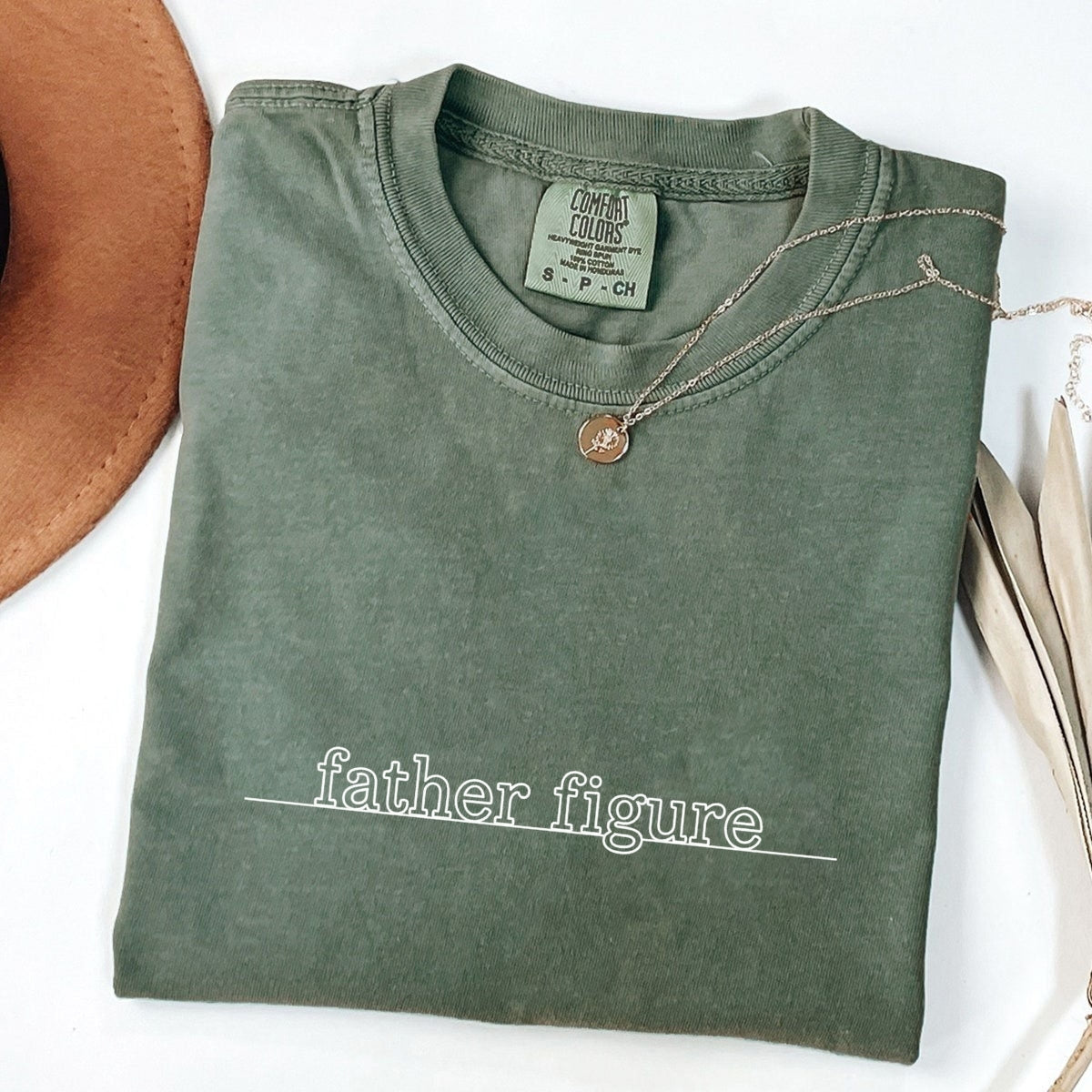 Father Figure Custom Embroidered T-Shirt - Retro Showgirl Personalized Pop Culture Gift