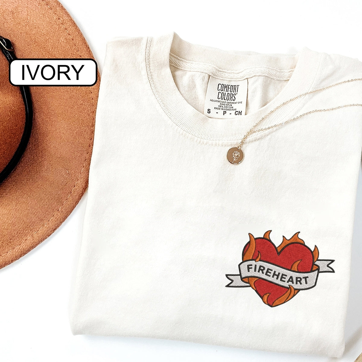 Fireheart Fantasy Romance Custom Embroidered T-Shirt - Cozy Romantasy Bookish Personalized Tee