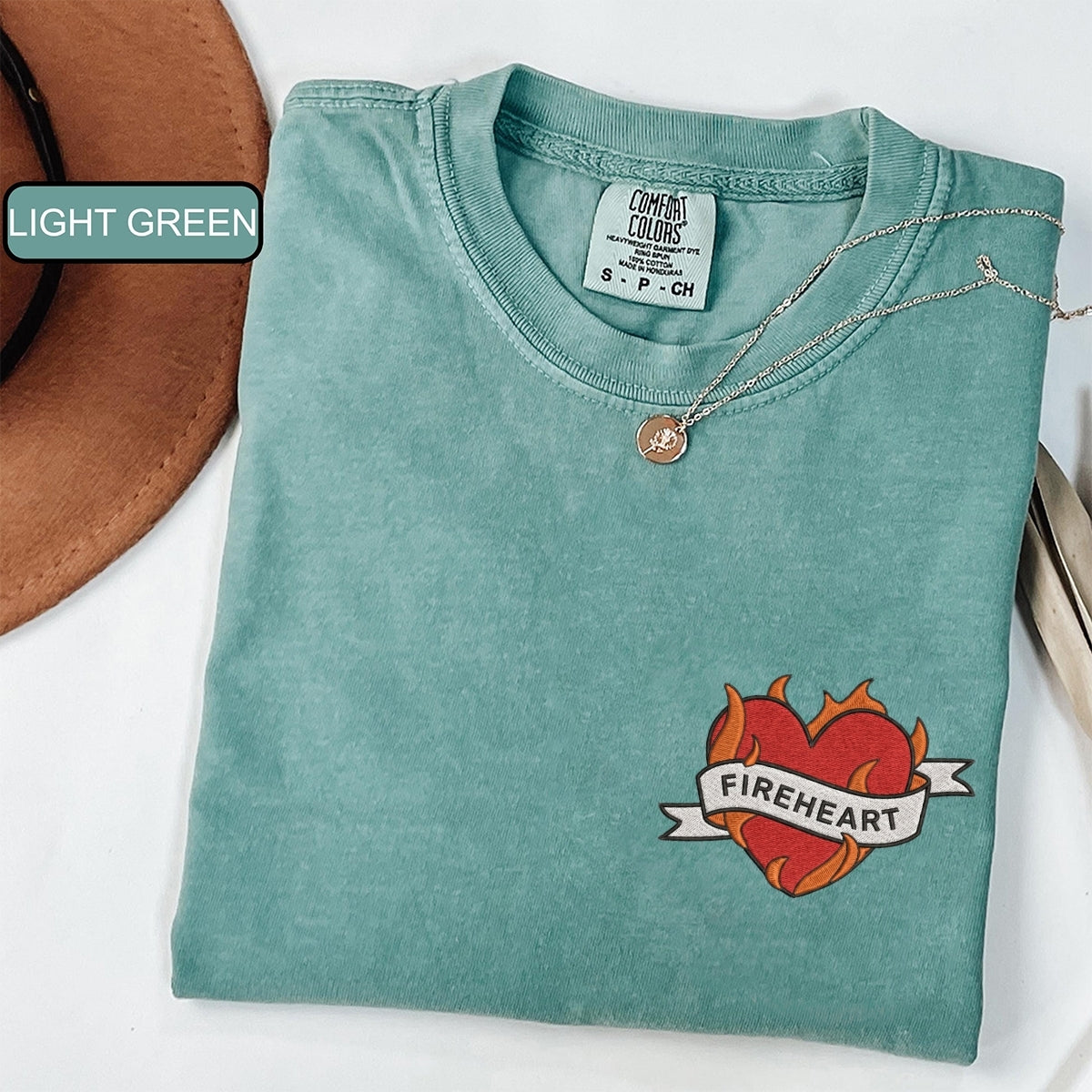 Fireheart Fantasy Romance Custom Embroidered T-Shirt - Cozy Romantasy Bookish Personalized Tee