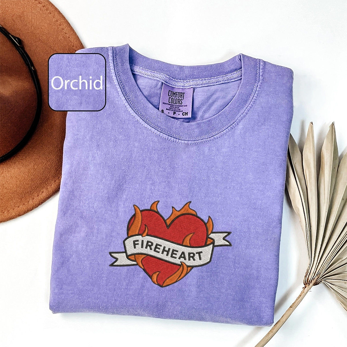 Fireheart Fantasy Romance Custom Embroidered T-Shirt - Cozy Romantasy Bookish Personalized Tee