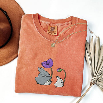Forest Creatures Custom Embroidered T-Shirt - Cute Cozy Aesthetic Personalized Gift for Her