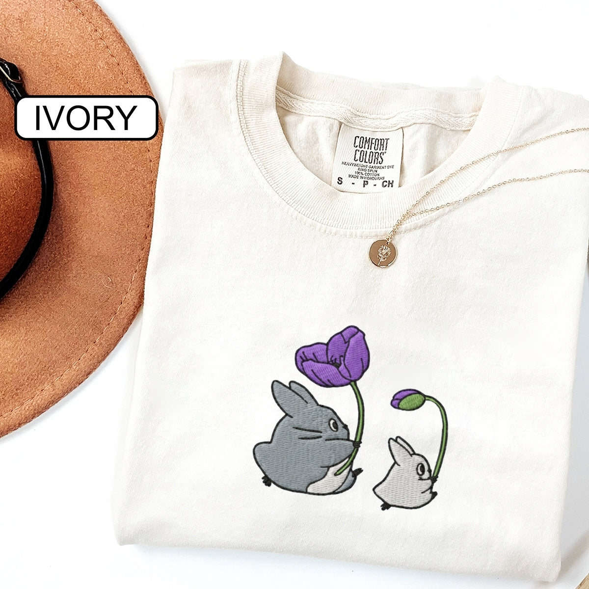 Forest Creatures Custom Embroidered T-Shirt - Cute Cozy Aesthetic Personalized Gift for Her