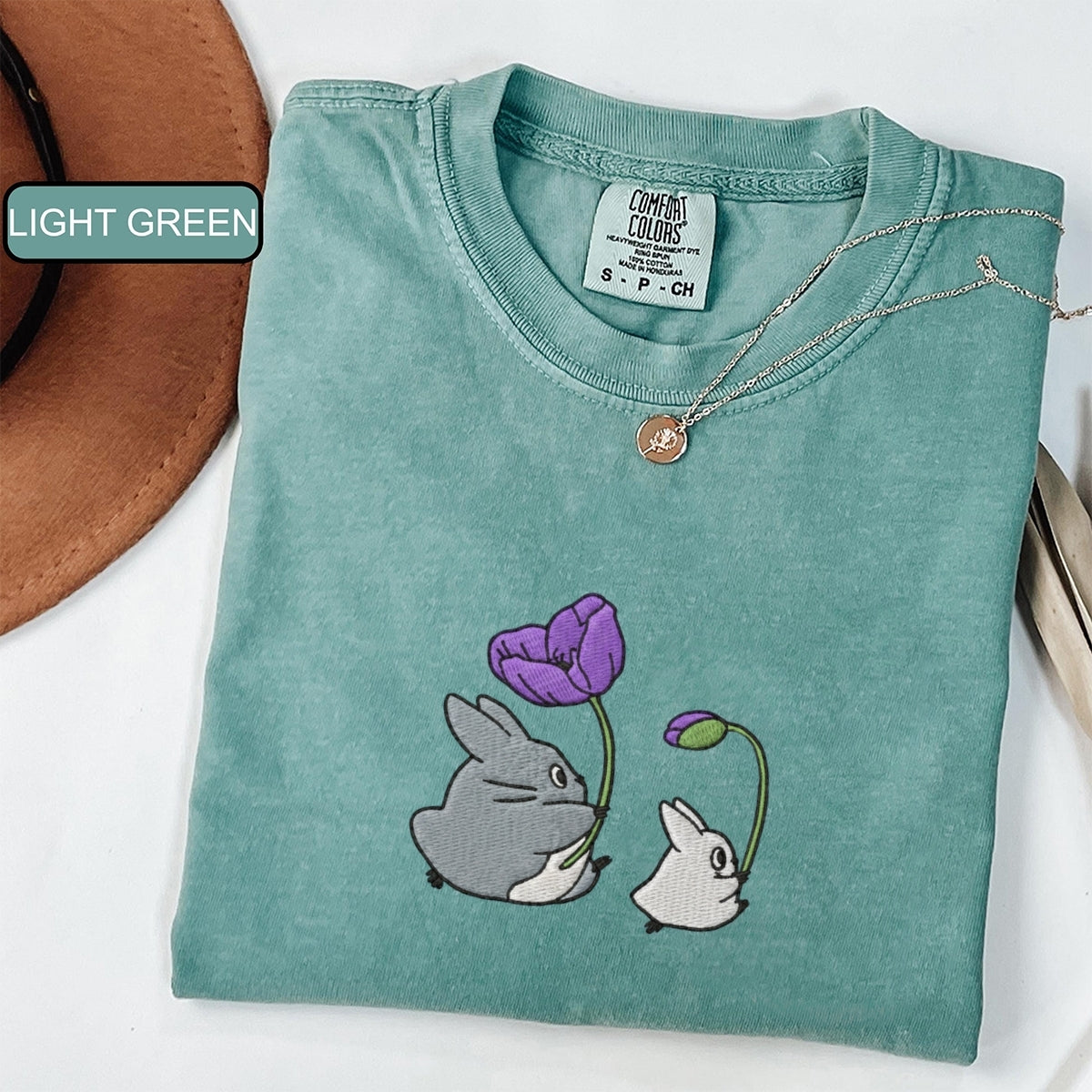 Forest Creatures Custom Embroidered T-Shirt - Cute Cozy Aesthetic Personalized Gift for Her