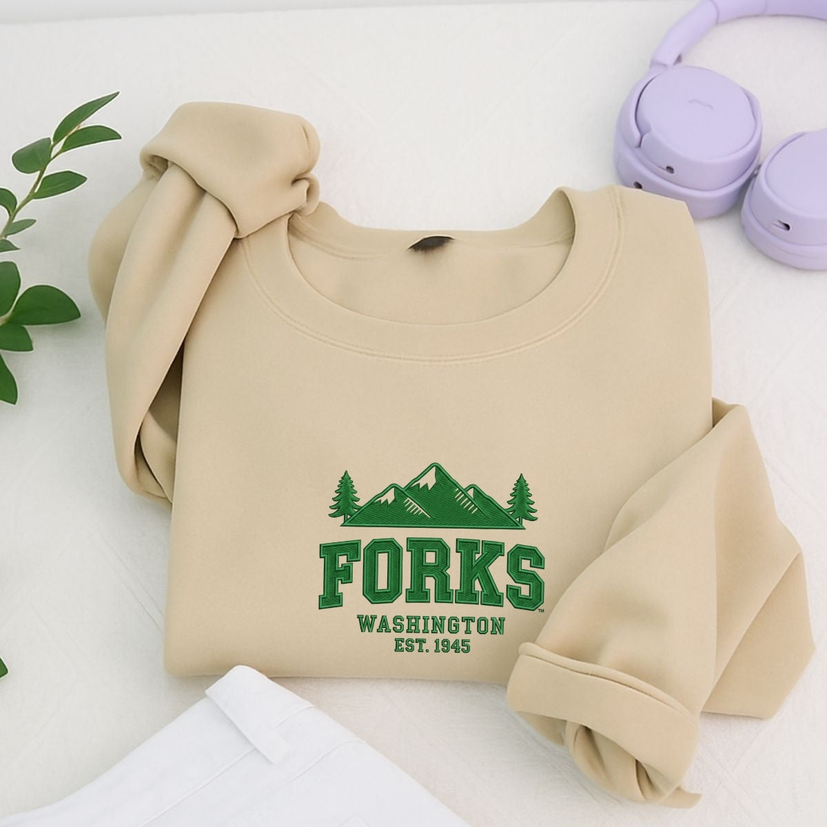 Forks, Washington Custom Embroidered Sweatshirt - Twilight Inspired Personalized Hoodie