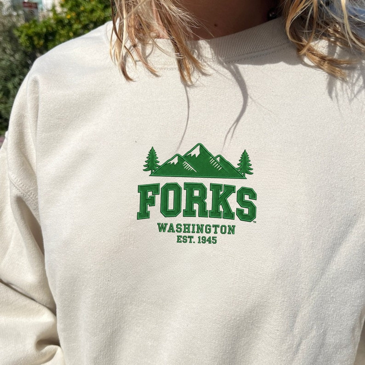 Forks, Washington Custom Embroidered Sweatshirt - Twilight Inspired Personalized Hoodie