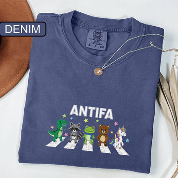Freedom Frog Custom Embroidered T-Shirt - ANTIFA Protest Personalized Activist Gift