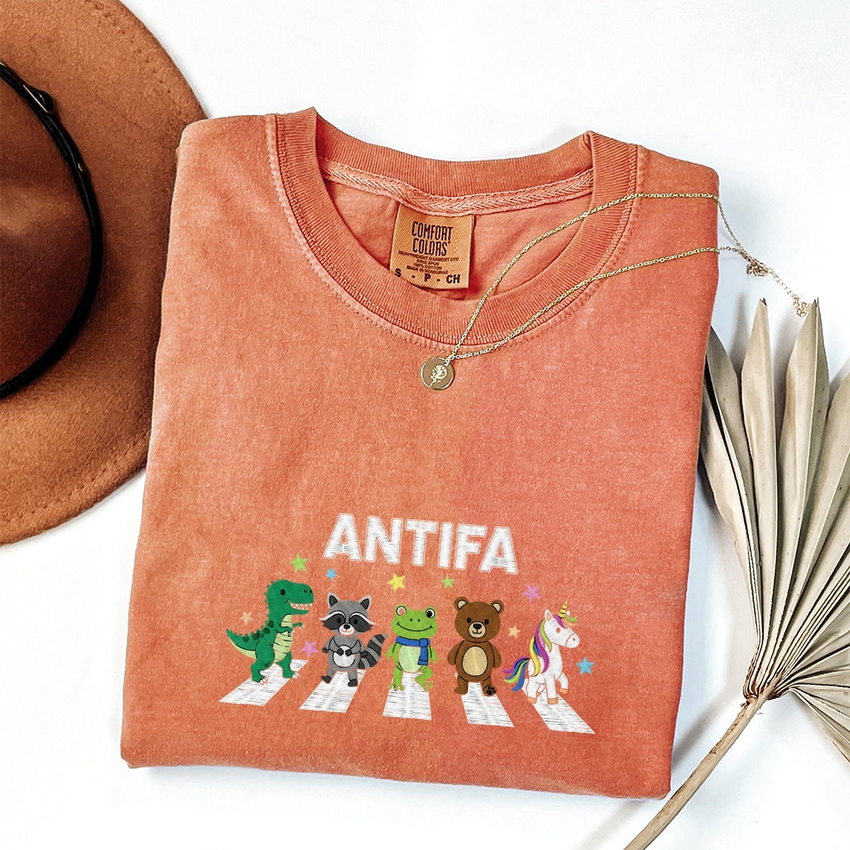 Freedom Frog Custom Embroidered T-Shirt - ANTIFA Protest Personalized Activist Gift