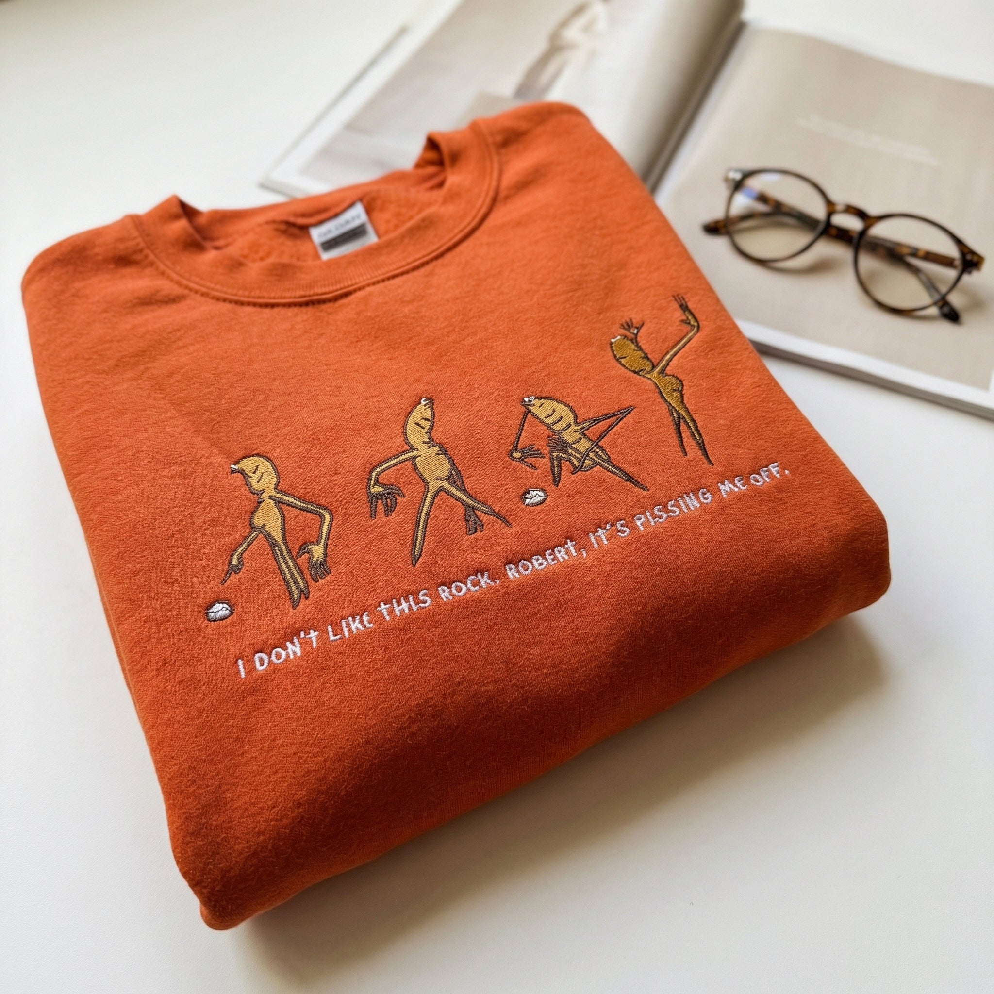 Funny Worm Custom Embroidered Sweatshirt - Cute Meme Style Personalized Hoodie