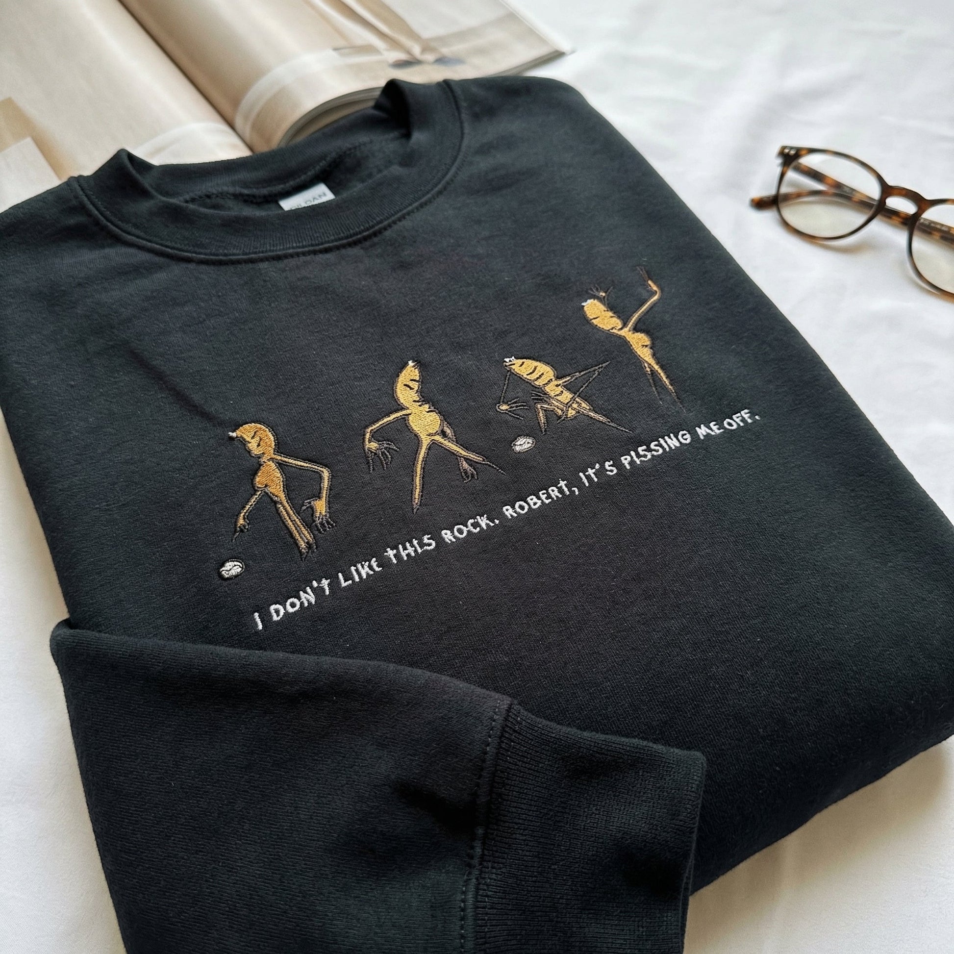 Funny Worm Custom Embroidered Sweatshirt - Cute Meme Style Personalized Hoodie