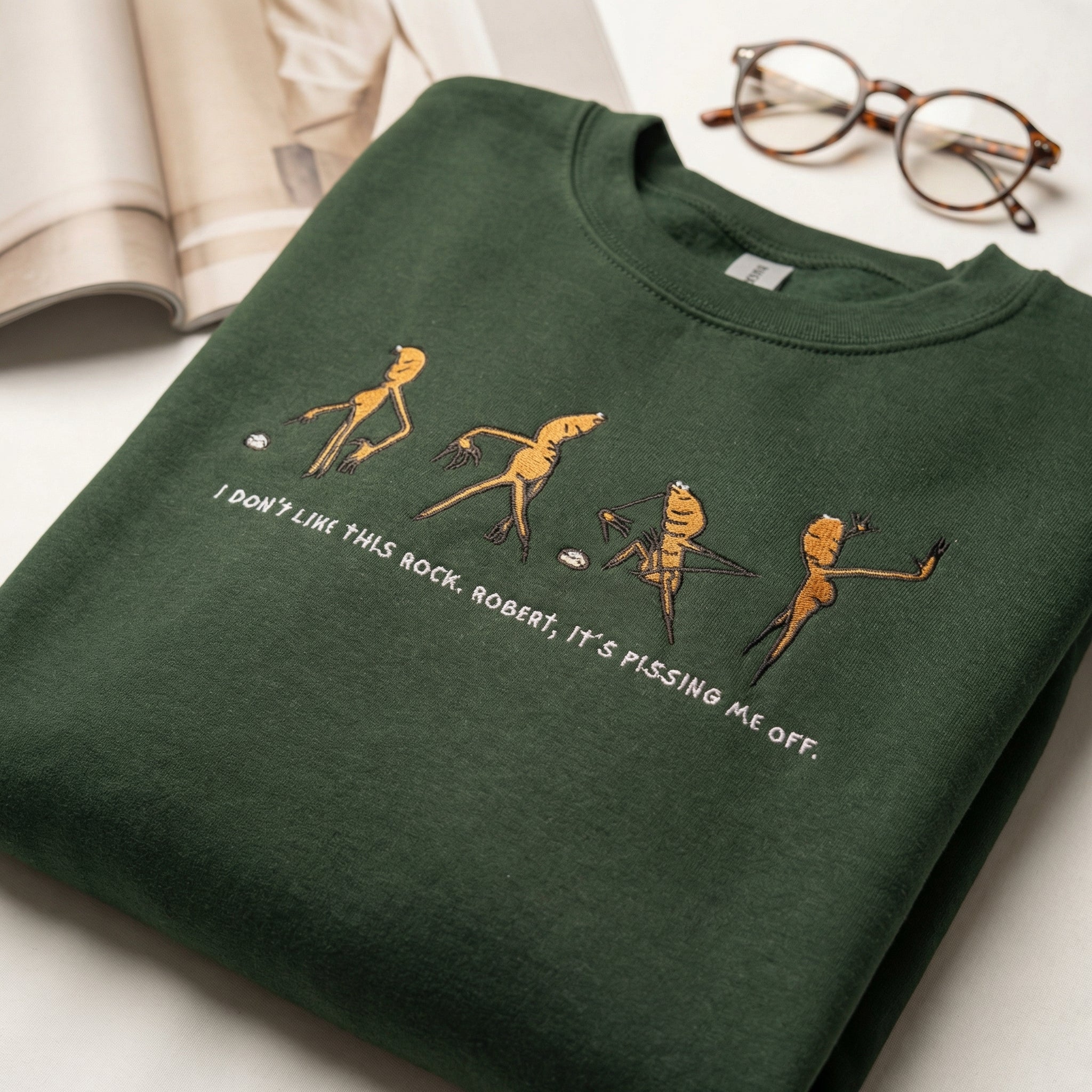 Funny Worm Custom Embroidered Sweatshirt - Cute Meme Style Personalized Hoodie